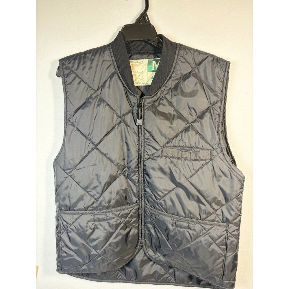 WearGuard Quilted Vest Mens Medium Black Excellent Insulated Workwear 1971